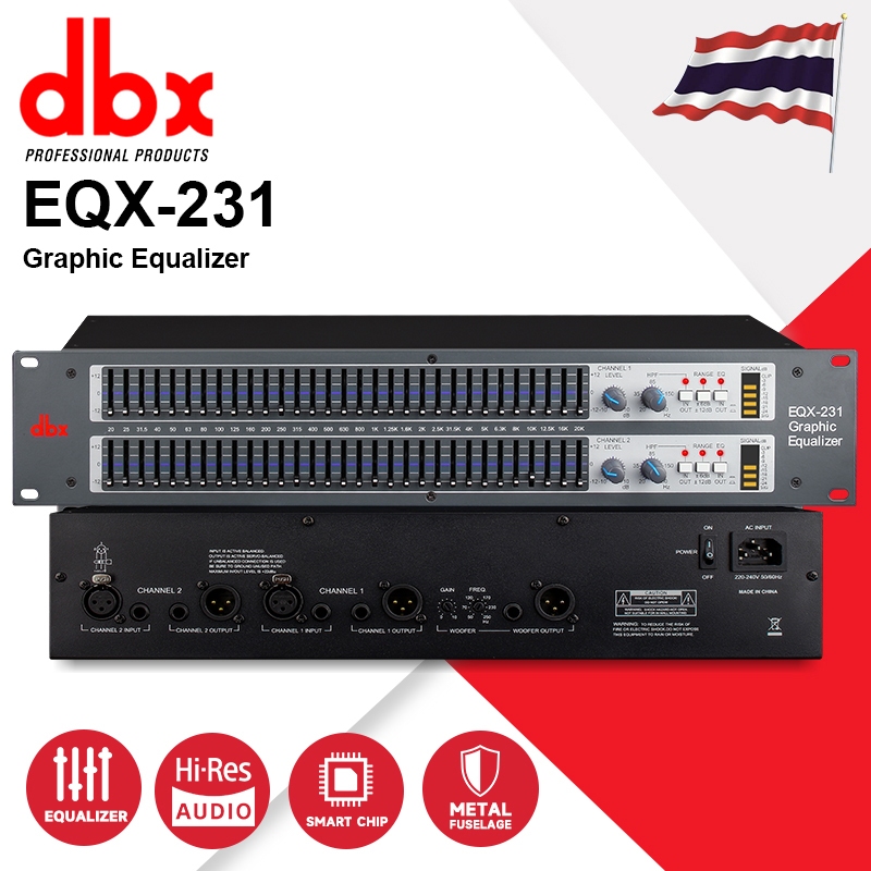 DBX EQX231 Equalizer Dual 31 เซ็กเมนต์ประสิทธิภาพของสเตจพร้อมอีควอไลเซอร์อินเตอร์เฟสซับวูฟเฟอร์อิสระ
