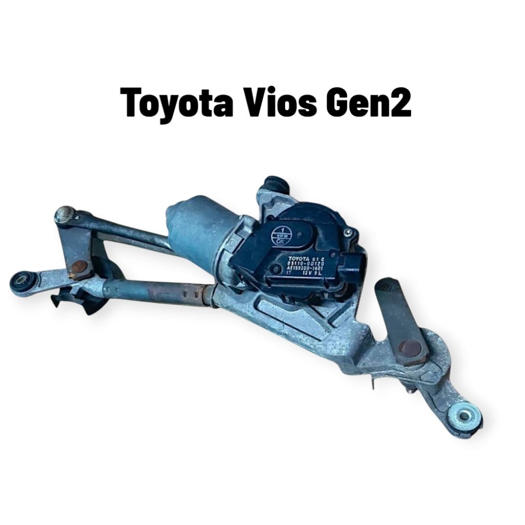 มอเตอรปัดน้ำฝนพร้อมชุดคันชักปัดน้ำฝน Toyota Vios Gen2 ปี2007-2013 ของแท้ถอดมือสอง สภาพดีพร้อมใช้งาน