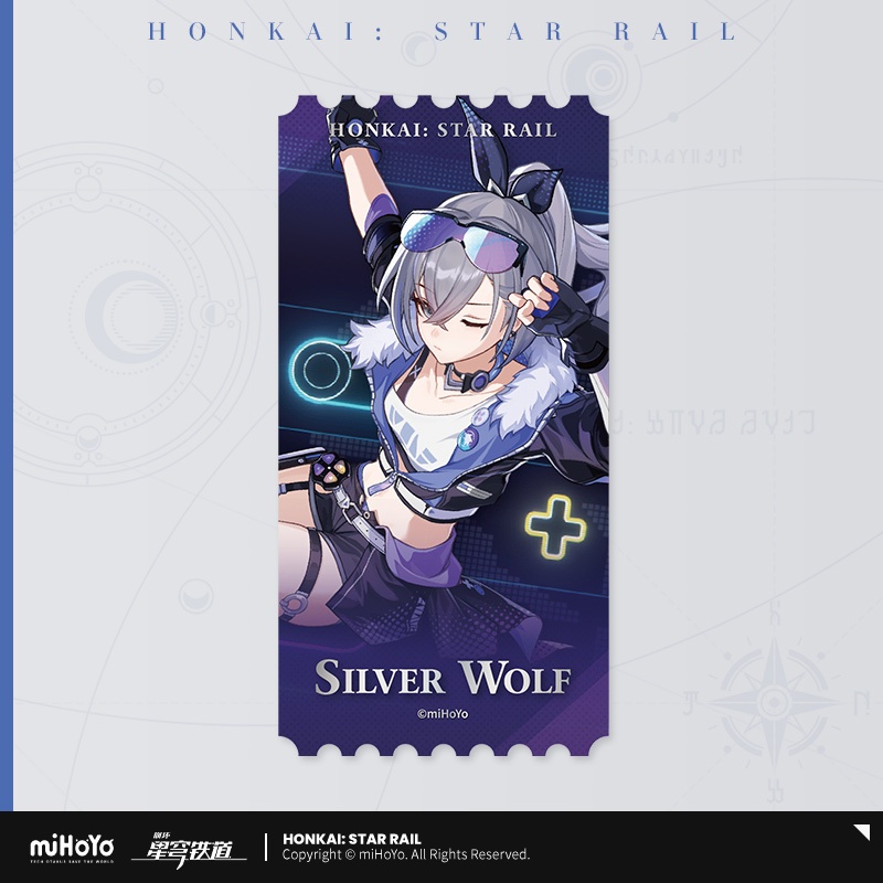 [ พร้อมส่ง / Official ] Honkai : Star Rail Laser Ticket - Silver Wolf ฮงไค สตาร์เรล ตั๋วเลเซอร์ - Si