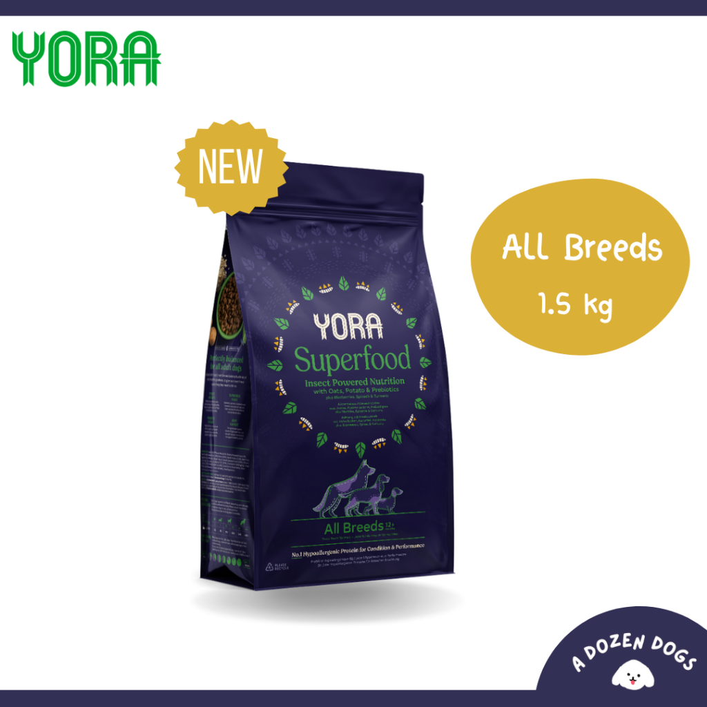 YORA All Breeds 1.5 kg. อาหารสุนัขโตเต็มวัยทุก สำหรับสุนัขแพ้ง่าย แพ้ไก่ปลา