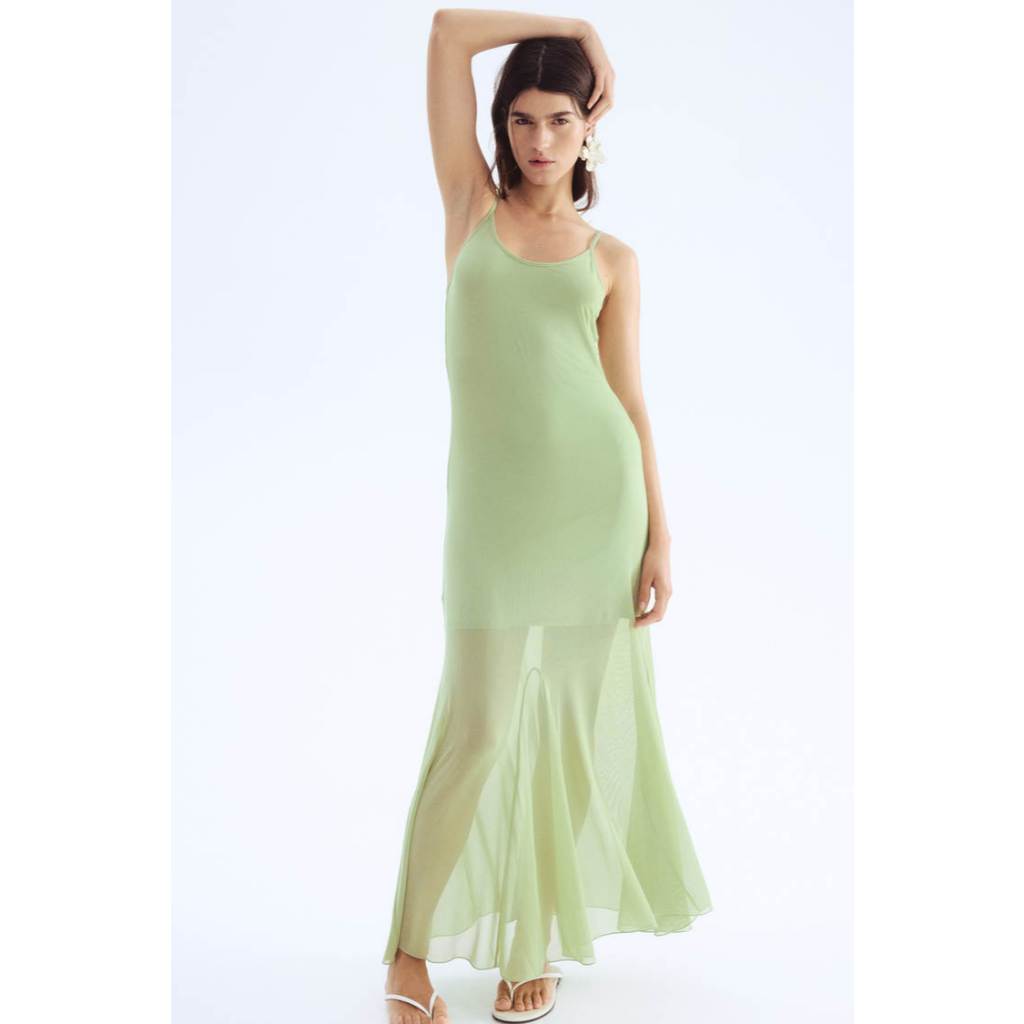 H&M(เอชแอนด์เอ็ม) เดรสผ้าตาข่ายสายรัด ผู้หญิง 1295134_1
