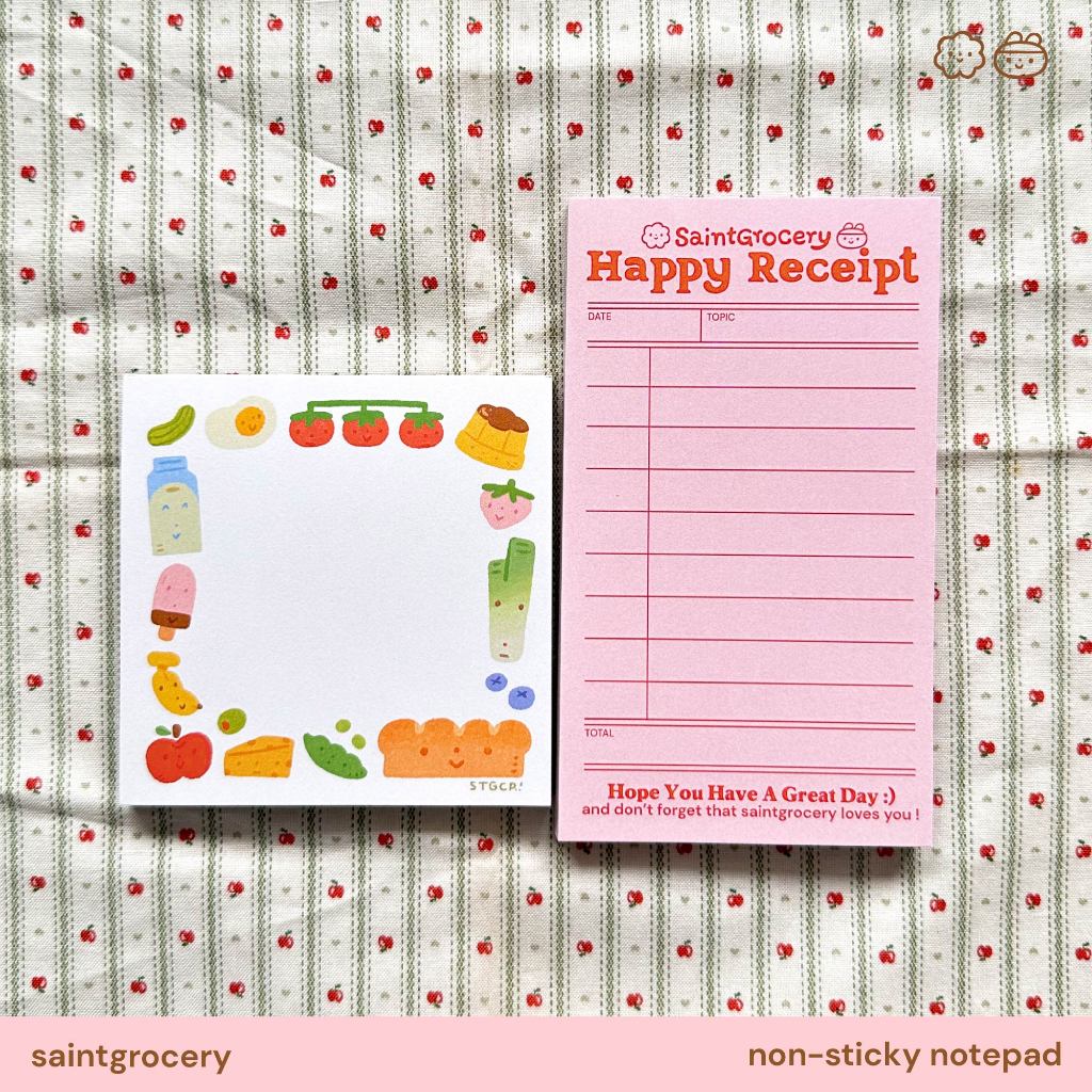 กระดาษโน๊ตแบบฉีก ไม่มีกาวในตัว non-sticky notepad | saintgrocery