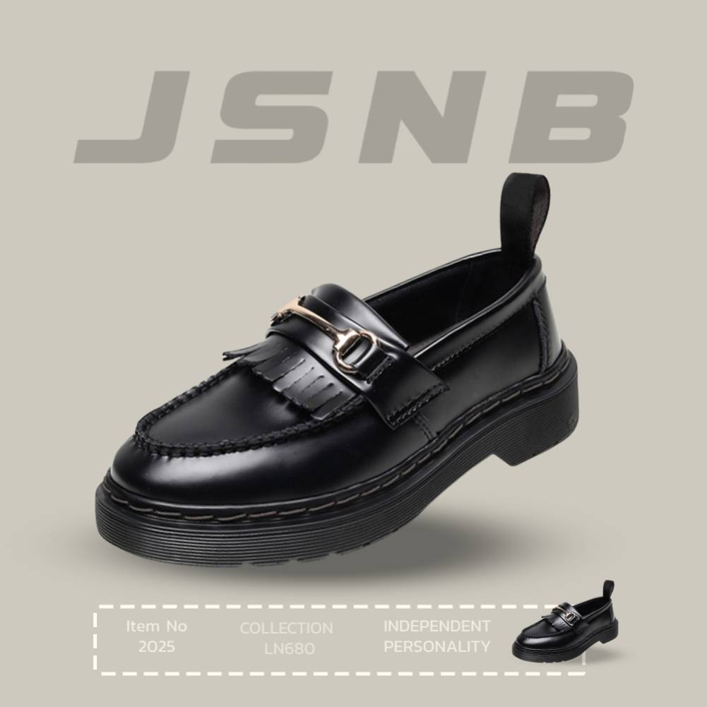 JSNB ส่งฟรี รองเท้าคัทชู รองเท้าโลฟเฟอร์ พร้อมส่ง คลาสสิก เรียบหรู ใส่ทำงาน คัทชูเสริมส้น [LN680]