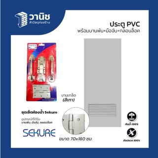 ประตู PVC DINO ขนาด 70 x 180 ซม. สีเทา,สีครีม แบบเจาะ,แบบไม่เจาะลูกบิด (เฉพาะบานเท่านั้น)