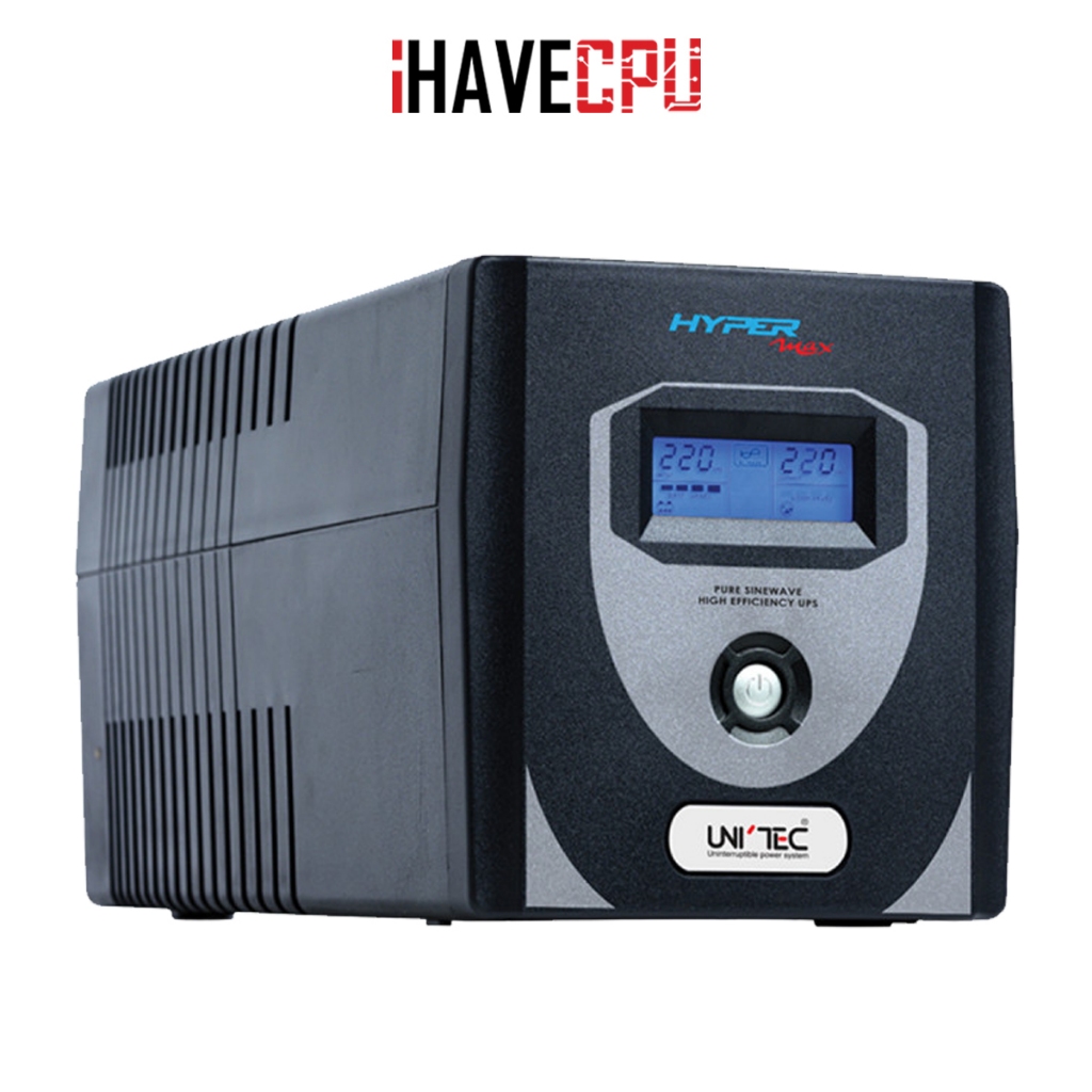 iHAVECPU UPS (อุปกรณ์สำรองไฟ) UNITEC HYPER MAX 1200-PURESINE (1200VA/840W)