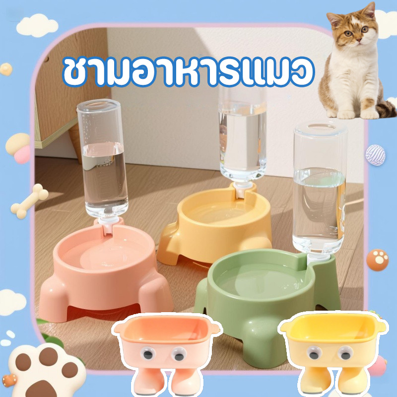 พร้อมส่ง สไตล์ญี่ปุ่น สูง ชามอาหารแมว แบบเอียง ชามอาหารแมว สําหรับสัตว์เลี้ยง สุนัข แมว ราคา ถูกที่สุด ดีลบีเคเค รูปภาพหลัก