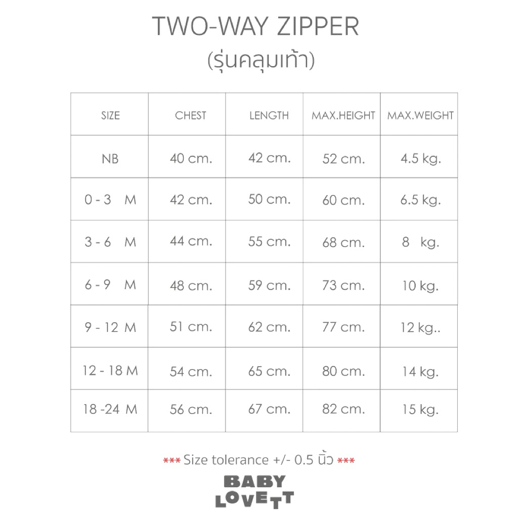 BabyLovett ชุดนอนเด็ก 👶 แบบคลุมเท้า two-way zipper [New with tag🏷️] - รูปที่ 3