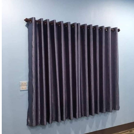 แนะนำ ผ้าม่าน ผ้าม่านสำเร็จรูปสีเทา เนื้อเงาอัดลาย กันแสงUV 80% ราคาพิเศษ มีเก็บเงินปลายทาง