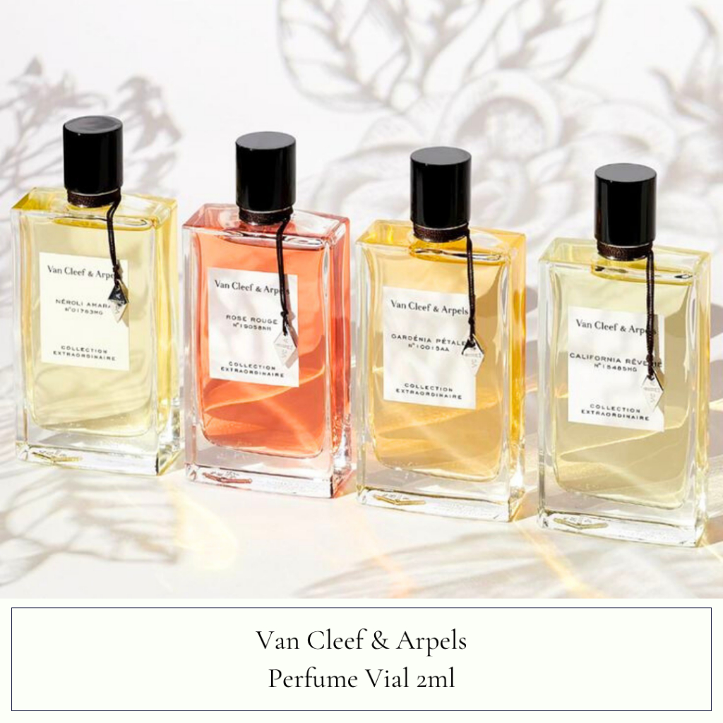 Van Cleef & Arpels Perfume Vial 2ml Néroli Amara, Rose Rouge, California Réverie, Santal Blanc