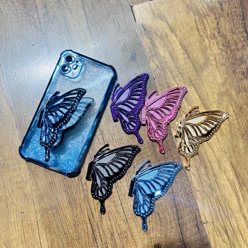 ขาตั้ง วาง โทรศัพท์ สำหรับทุกรุ่น สีสวย น่ารัก ผีเสื้อ ฟรุ้งฟริ้ง 6สี พับเก็บได้