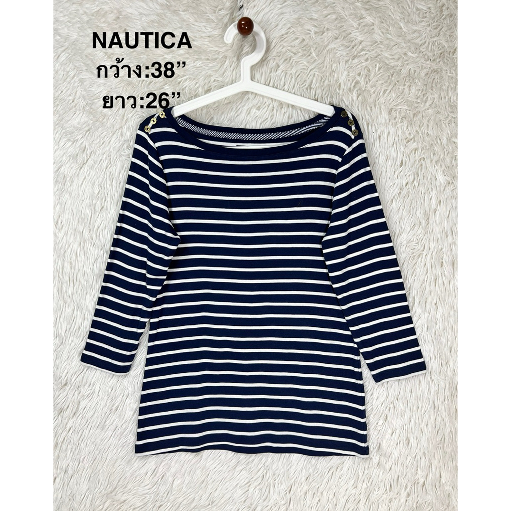 NAUTICA เสื้อยืดมือสองแขนยาวสภาพสวยใหม่มาก