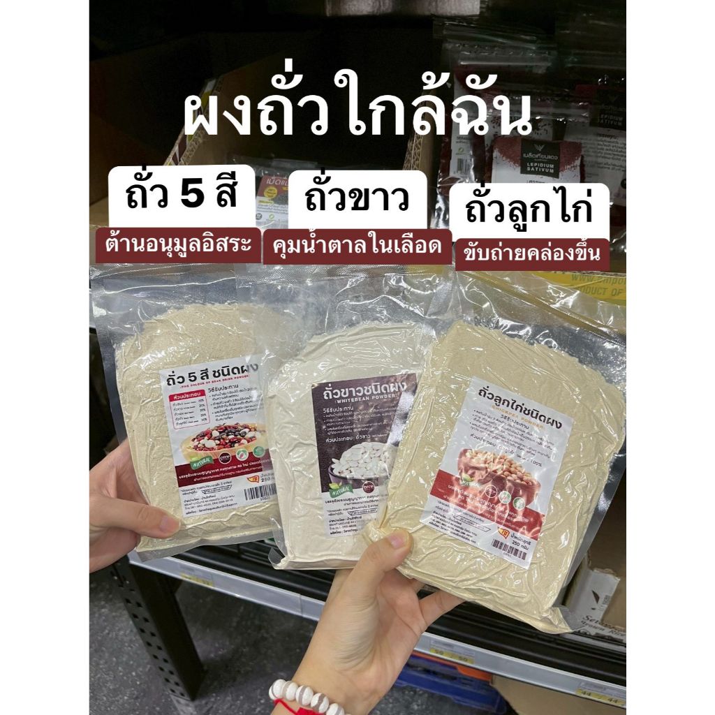 พ.ผงถั่ว 5 สี ผงถั่วลูกไก่ ผงถั่วขาว  ไม่มีน้ำตาล