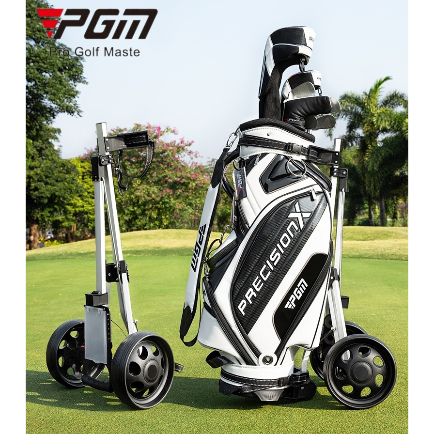 รถเข็นช่วยลากถุงกอล์ฟ PGM Golf Trolley Foldable Two Wheels (QC002)