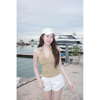 (ไม่ผลิตเพิ่ม)BEMYCHIC เสื้อคล้องคอ รุ่น Lynn top