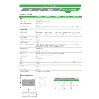 Schneider ตู้คอนซูมเมอร์ยูนิต EZ9EPL 4ช่อง - 14ช่อง Easy9 Consumer Units