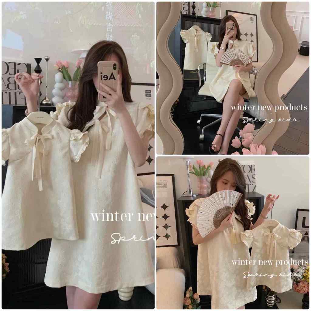 พร้อมส่ง ชุดตรุษจีนแม่ลูก NI- HAO MINIDRESS