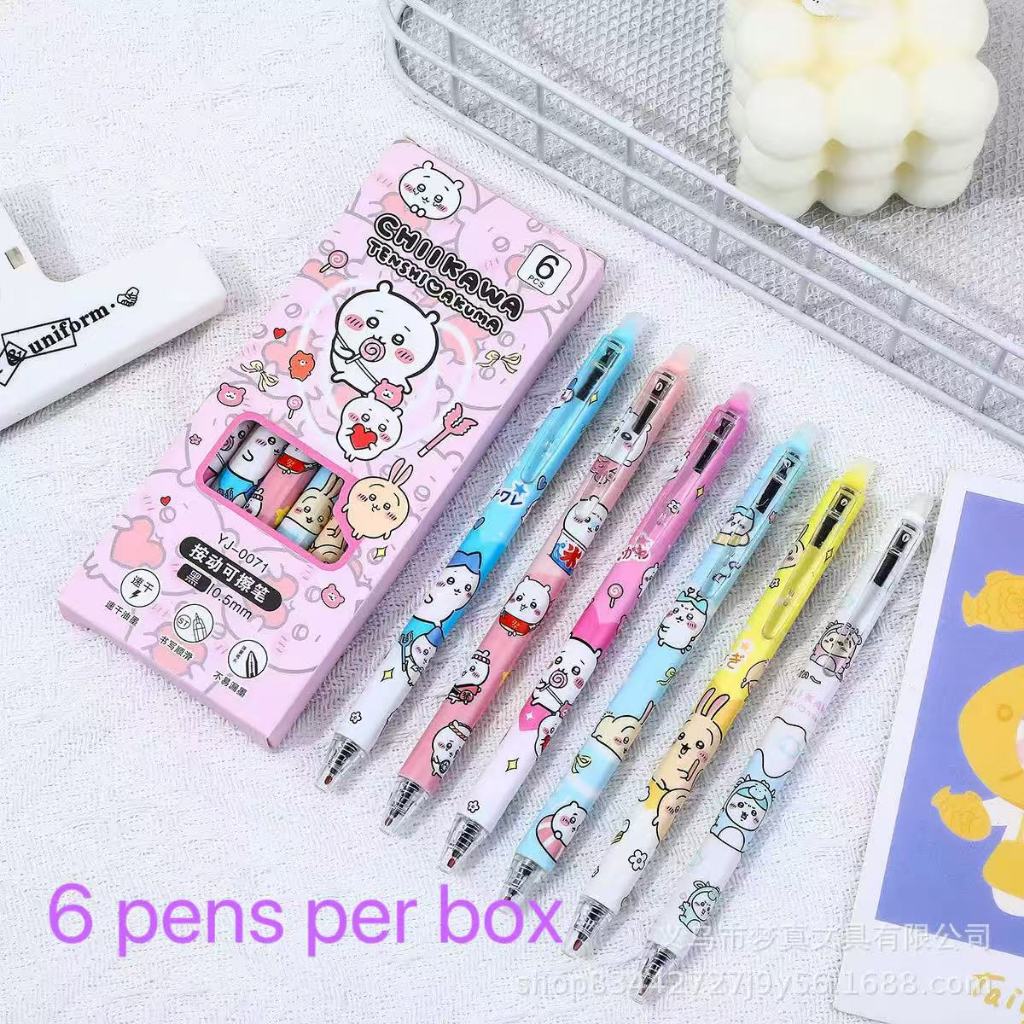 ปากกาลบได้ ลายน่ารัก สีฟ้า ปากกาลบได้ แห้งไว ใช้สะดวก ลายน่ารัก บรรจุกล่องละ 6 ชิ้น