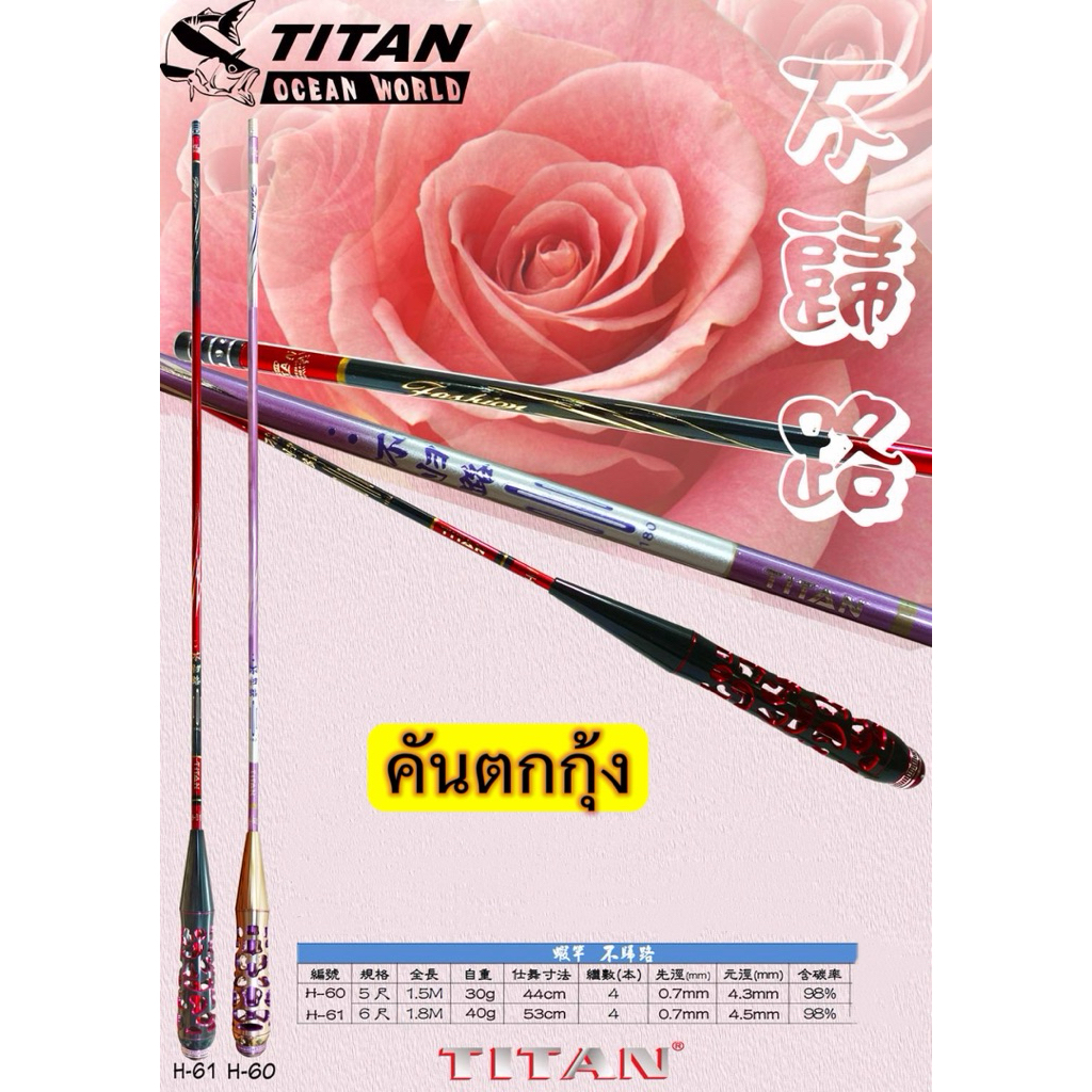 คันตกกุ้ง Titan ระยะ 1.8 เมตร เวท UL