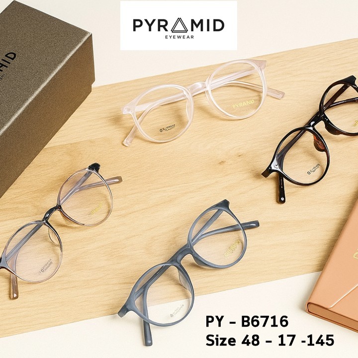 [กรอบพร้อมเลนส์ ราคาพิเศษ] กรอบแว่นแบรนด์ Pyramid รุ่น PY -B6716 กับเลนส์สายตแบรนด์ Hoya / Apollo