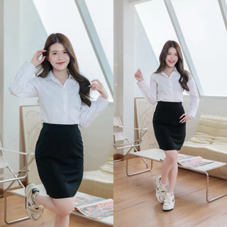 เสื้อนักศึกษาแขนยาวหญิง สีขาวนวล ขาวสว่าง ขาวโอโม่ SZ.32-48"