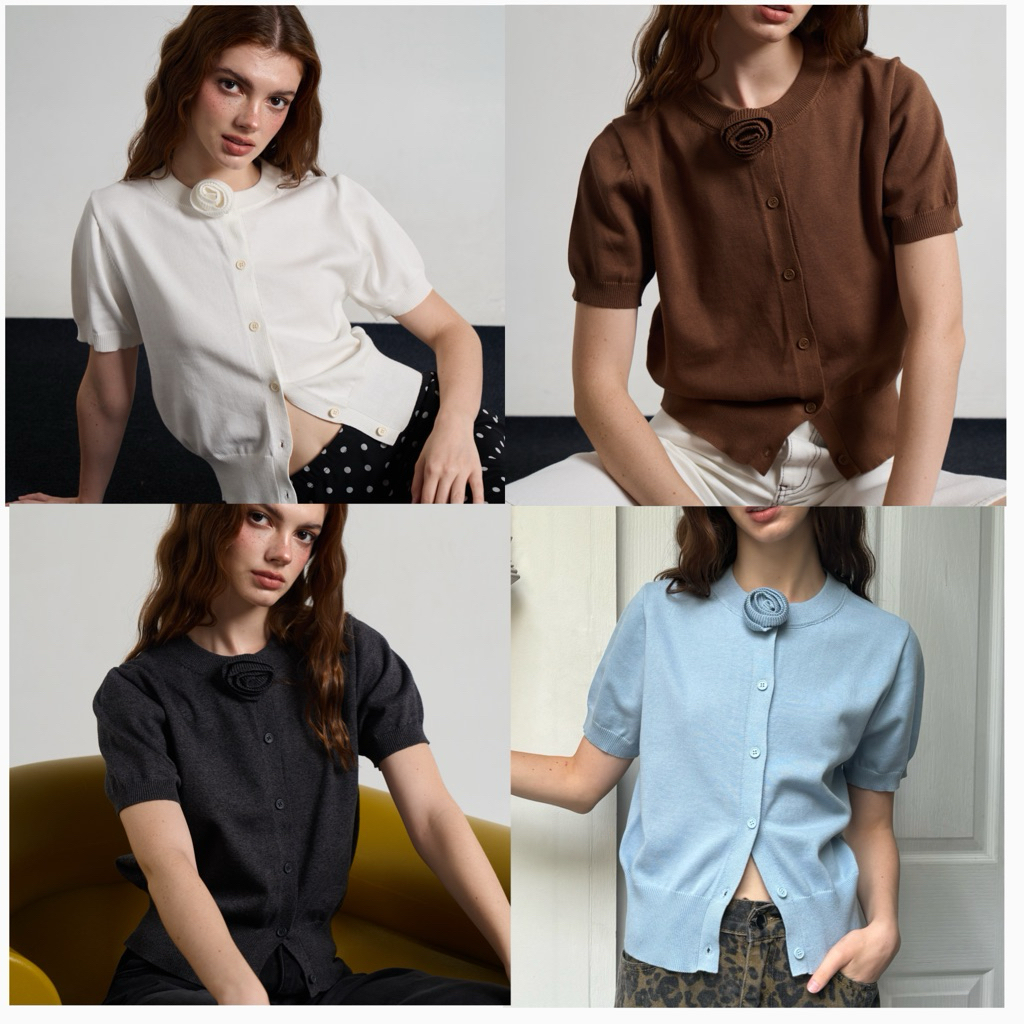 MALI Rosy knitted top ไหมcotton100%