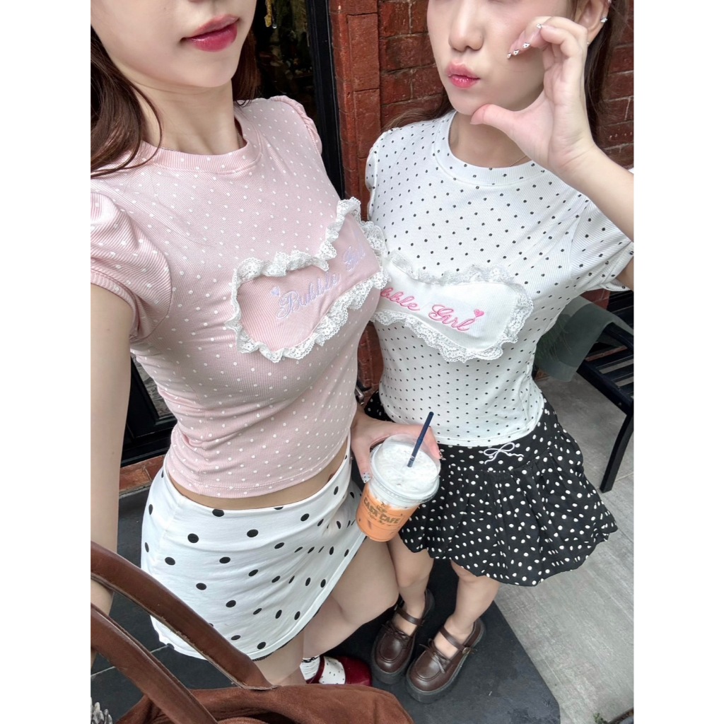Polka dot baby Tee แขนตุ๊กตา