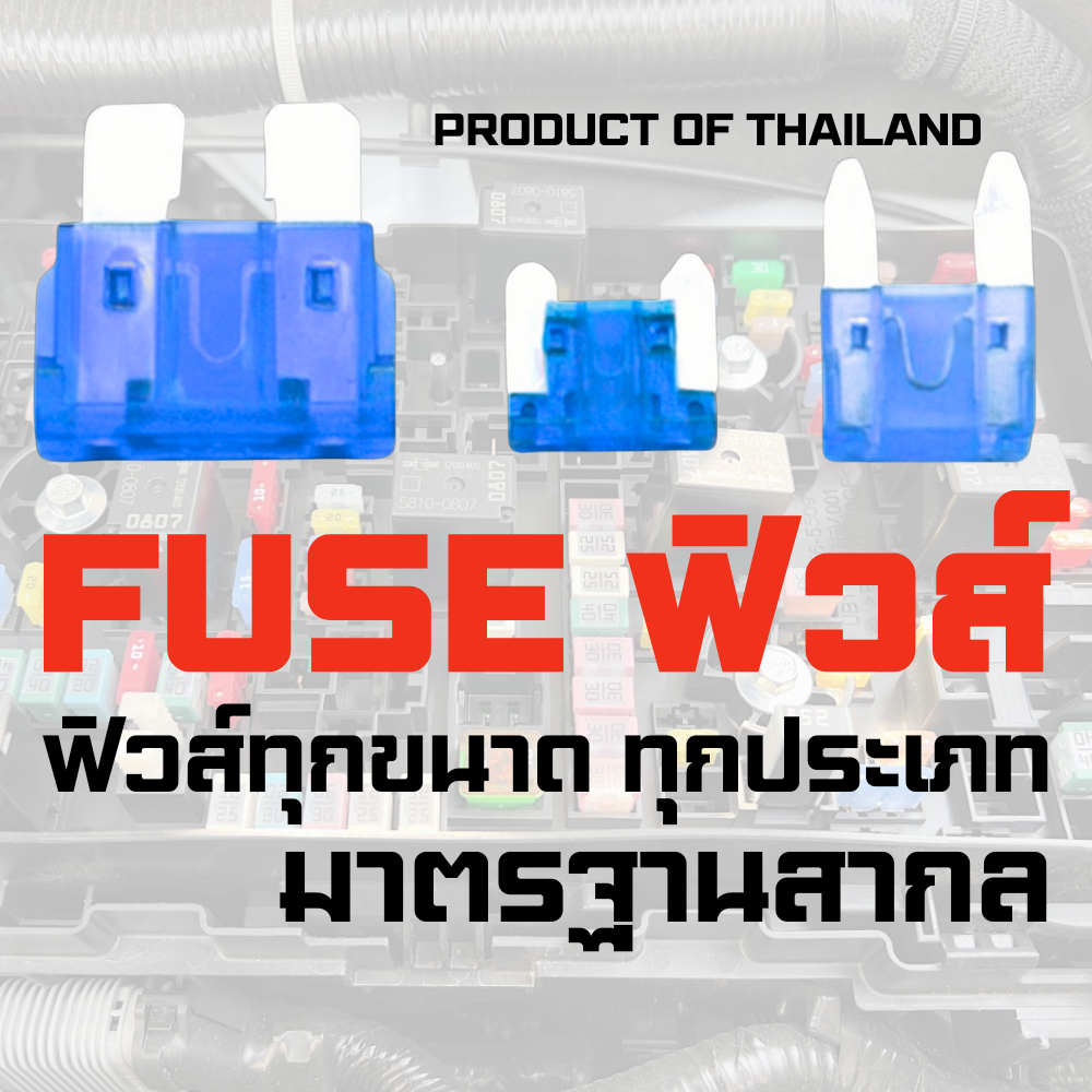 ฟิวส์ รถยนต์ รถมอเตอร์ไซค์ ผลิตในประเทศไทย 100% ป้องกันระบบไฟฟ้าในรถอย่างมีประสิทธิภาพ