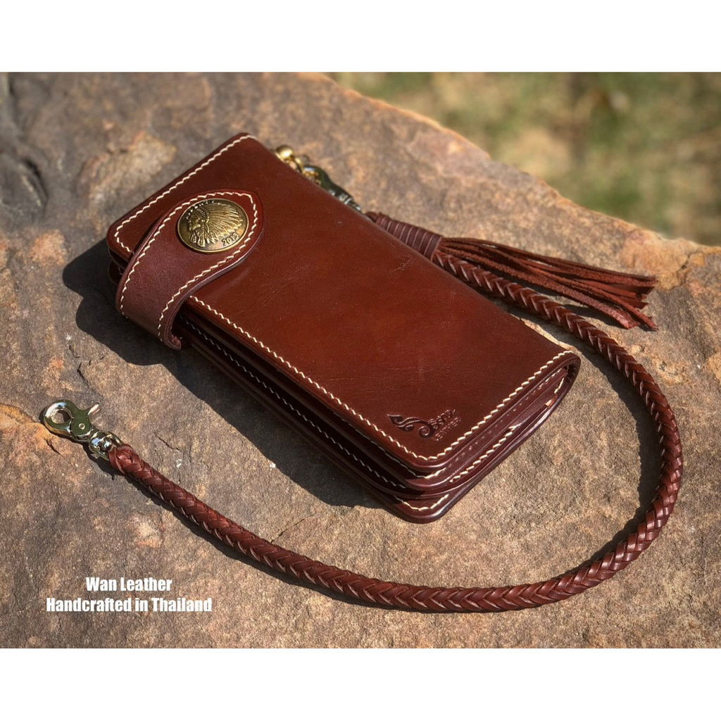 Long wallet custom หนังวัวแท้ฟอกฝาด