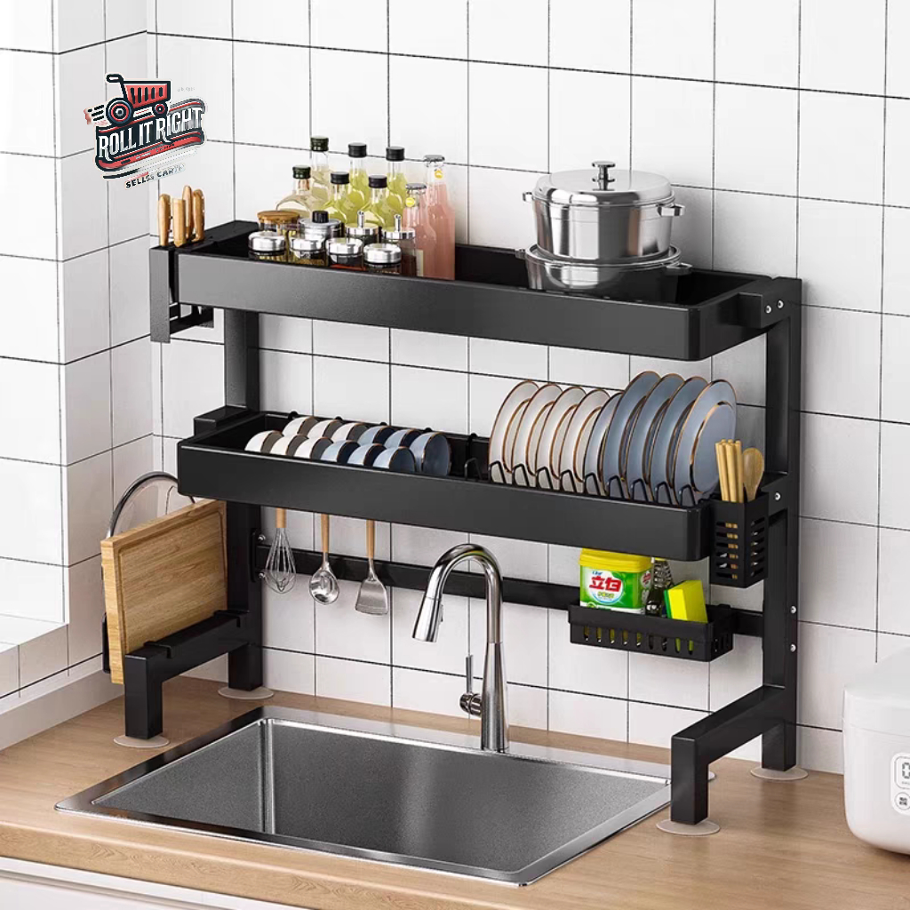 ชั้นวางจาน ชั้นวางจาน2ชั้น ชั้นวางของบนซิ้งค์ล้างจาน