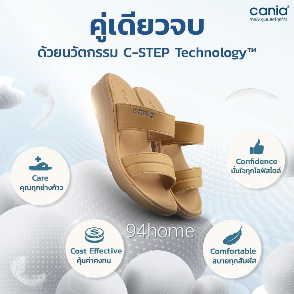 CW42171 CANIA คาเนีย รองเท้าแตะสวมผู้หญิง  Size 36-39 ของแท้100% (ดูตารางไซส์ ก่อนสั่งนะคะ)