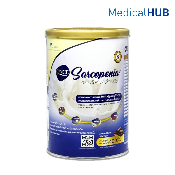 ONCE Sarcopenia วันซ์ ซาร์โคพีเนีย กลิ่นกาแฟ อาหารผู้สูงอายุ ภาวะทุพโภชนาการ  400g 22910