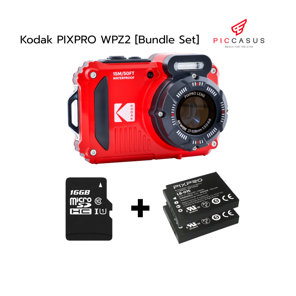Kodak PIXPRO WPZ2  [Bundle Set] กล้องกันน้ำ 16MP ถ่ายใต้น้ำได้ระดับ 15M ประกันศู