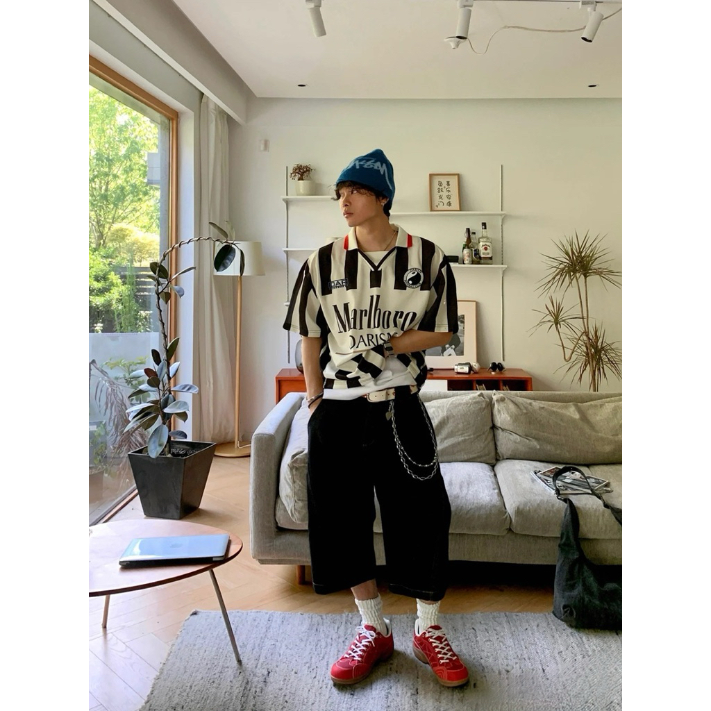 เสื้อโปโลผู้ชาย marlboro polo คอปก ผ้ากีฬา