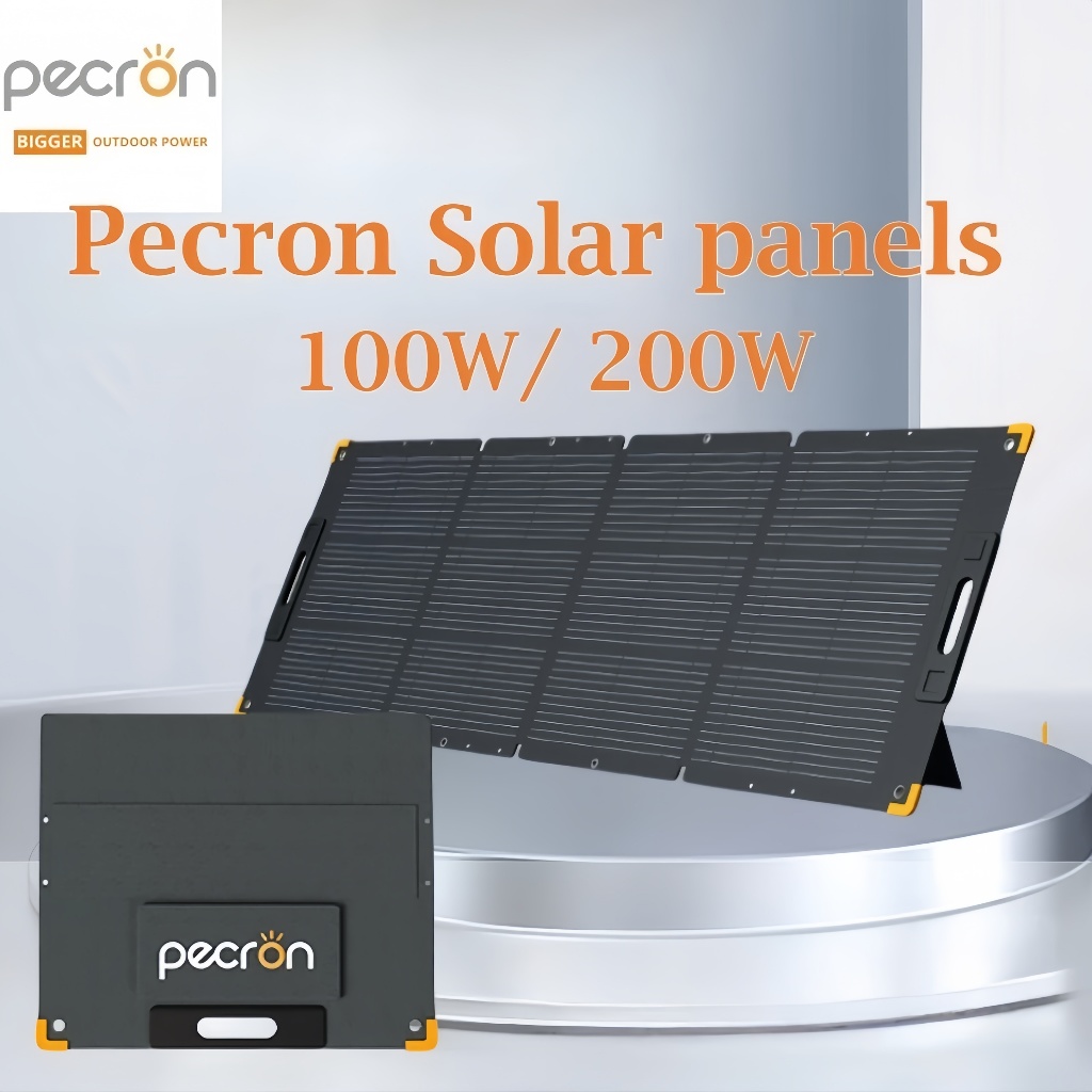 【พร้อมส่ง】Pecron Solar panels 100W 200W แผงโซล่าเซลล์ แผงเซลล์แสงอาทิตย์ ชาร์จแบตเตอรี่สำรอง โซล่าเซ
