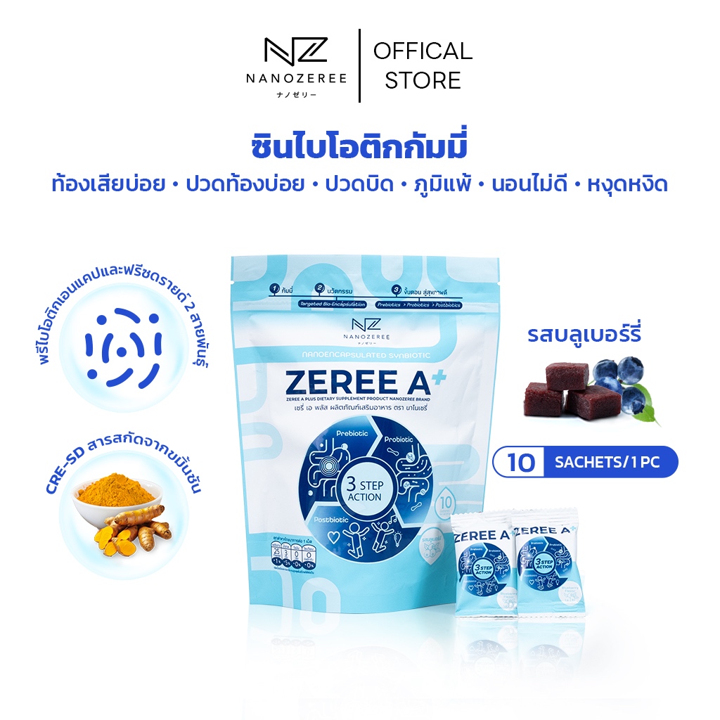 Zeree A+ เซรี่เอพลัส nanoencapsulated synbiotic gummies ซินไบโอติกจากนาโนเซรี่ในรูปแบบกัมมี่
