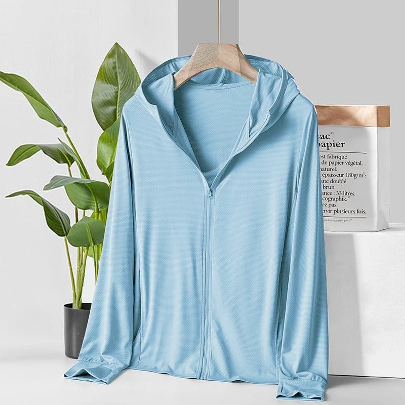 12สีให้เลือก เสื้อคลุมกันยูวี เสื้อเเจ็ตเก็ตกัน UV SPF50+ เบาบางสบาย พร้อมหมวก ระบายอากาศ #1502340 thumbnail 7