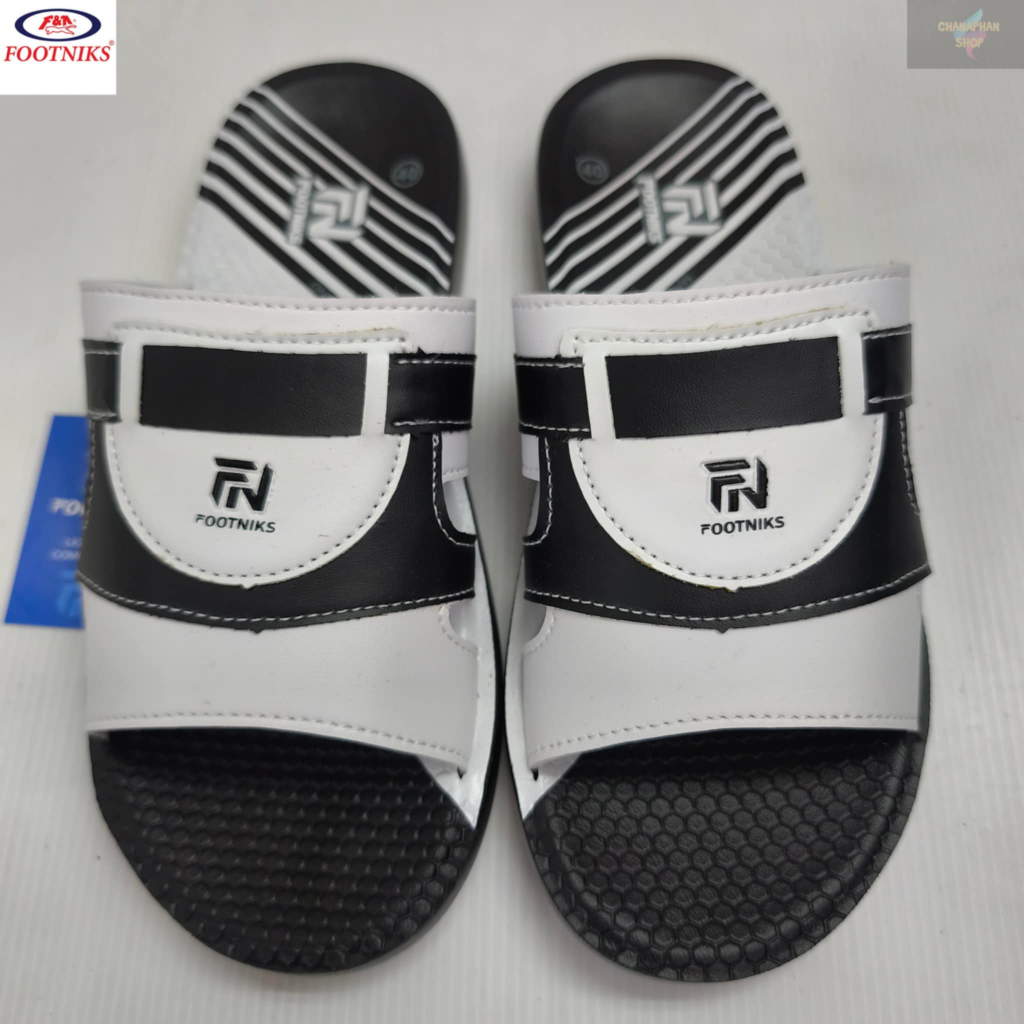 FOOTNIKS รองเท้าแตะผู้ชายแบบสวม พื้นนุ่ม ใส่สบาย รุ่น FPU33-0434M สีขาว SIZE 38-43