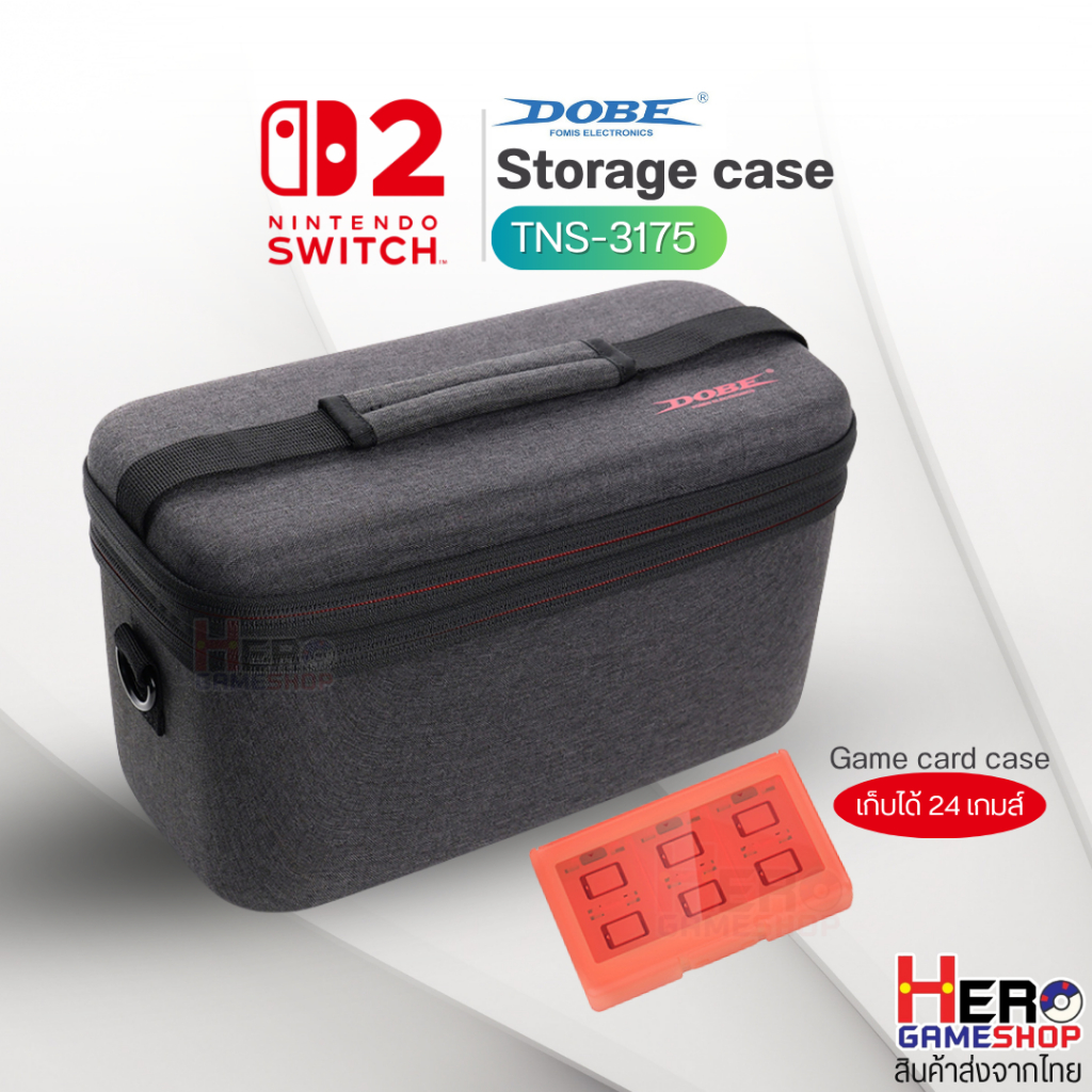 [DOBE™]กระเป๋า Switch2 EVA สี Deep Grey + ตลับเกมส์ 24 เกมส์ 🧳TNS-3175 จุของได้เยอะ พกพาสะดวก 🧳พร้อมส่งจากไทย🧳