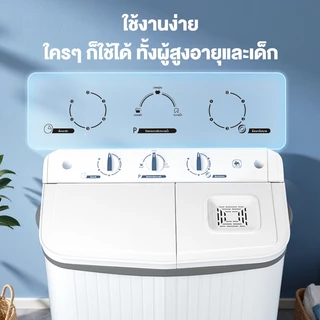 CAMEL เครื่องซักผ้า 2 ถัง 18KG(11KG+7KG) กึ่งอัตโนมัติ ซักเร็ว ความจุใหญ่ ซักล้าง ปั่นหมาด ใช้งานง่าย