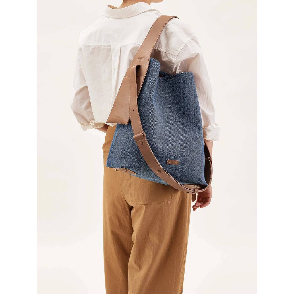 Large Drippy Tote Bag-Denim songmont.