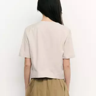 Lawyer Closet | [73012] ชุดสูทกระดุมแฟชั่นสำหรับผู้หญิง คอวีแขนสั้น เสื้อแจ็คเก็ตคอวี เนื้อผ้าใส่สบาย แมทช์ได้ หลายลุค