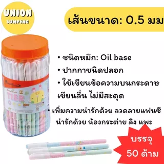 (USP)💢แท้/ลื่น/ลายน่ารัก💢(50ด้าม) Quantum ปากกาลูกลื่น ลายการ์ตูน Tier เทียร์ 0.5mm ปากกาการ์ตูน ควอนตั้ม ลูกลื่นแบบปลอก