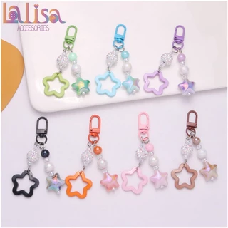 พวงกุญแจลายดาวน่ารักฟรุ้งฟริ๊ง alloy keychain Q1265