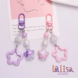 พวงกุญแจลายดาวน่ารักฟรุ้งฟริ๊ง alloy keychain Q1265