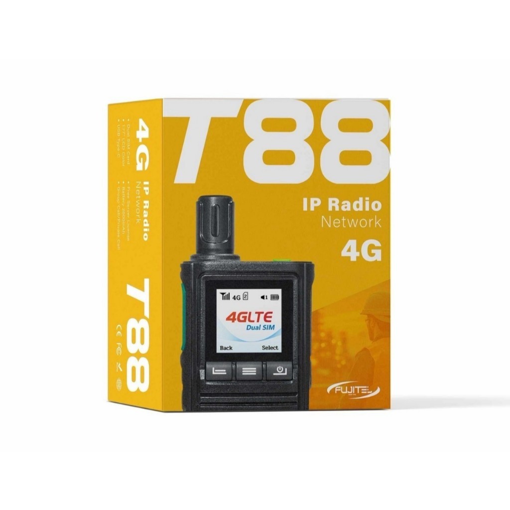 Fujitel T88 วิทยุสื่อสารแบบ POC ผ่านสัญญาณโทรศัพท์มือถือ 4G LTE (ไม่มีซิม)