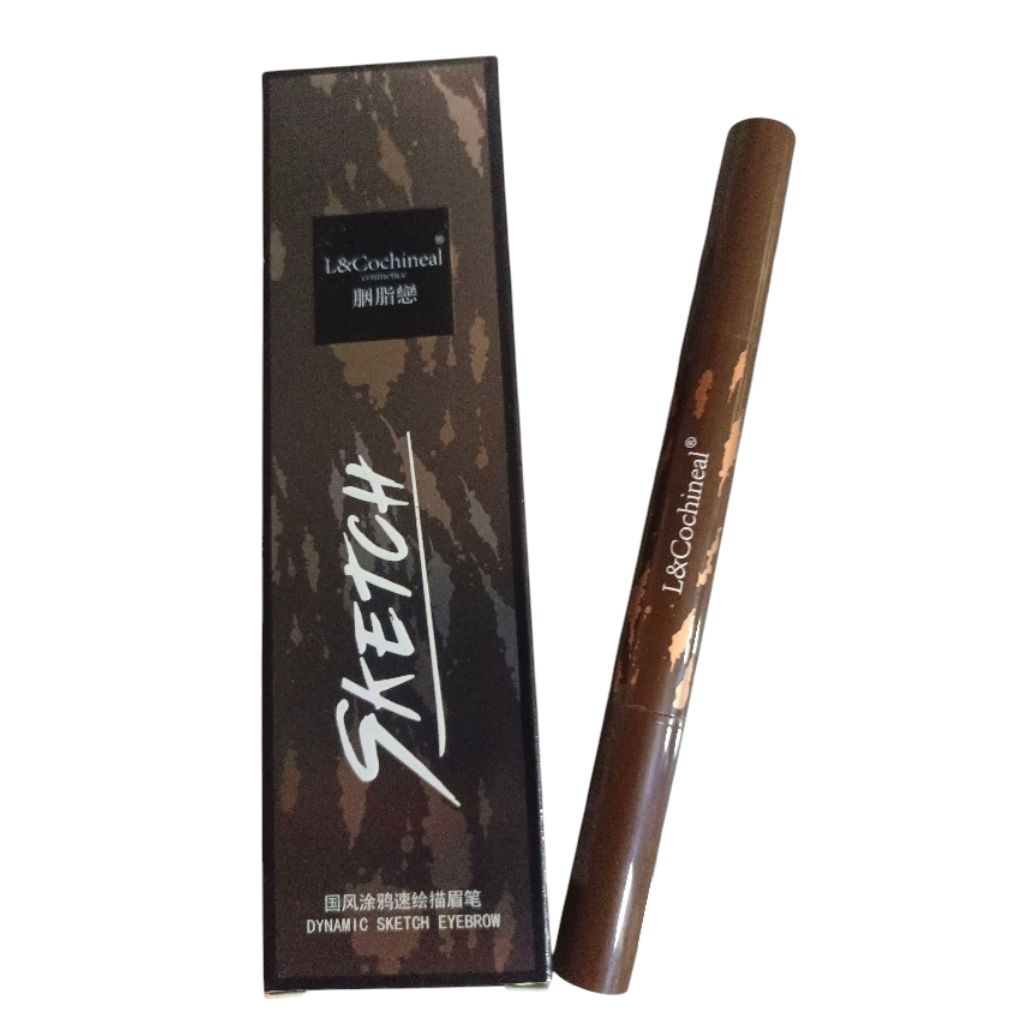 L&Cochineal ดินสอเขียนคิ้วSKETCH สีน้ำตาลเข้ม มีแปรงในตัว เขียนง่าย ติดทน