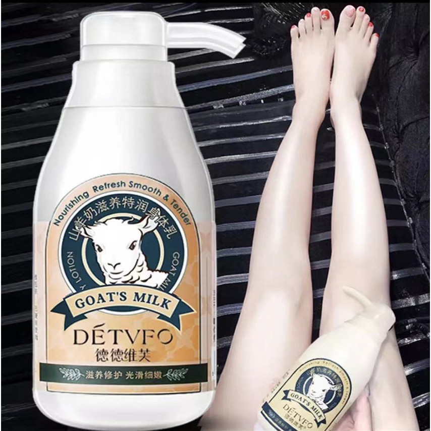 DETVFO ช่วยบำรุงผิวให้มีสุขภาพดี เนียนนุ่ม ดูกระจ่างใส ครีมบำรุงผิวกาย โลชั่นผิวขาว ครีมนมแพะ ให้ความชุ่มชื่น