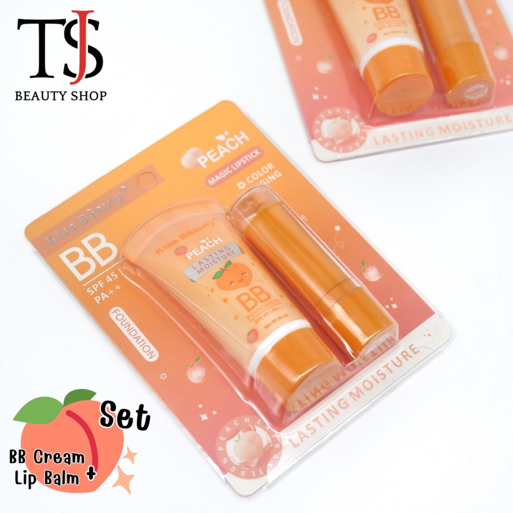 {เซต} Kiss Beauty Peach Set SPF45 PA++ เซตแต่งหน้า สูตรพีช สีสันเป็นธรรมชาติ no.68126