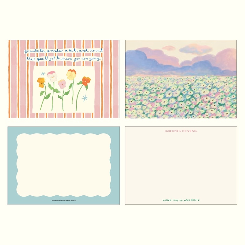 [Take Time To Make Kraam]  โปสการ์ด 5x7นิ้ว พิมพ์บนกระดาษเนื้อดีสีสดคมชัด