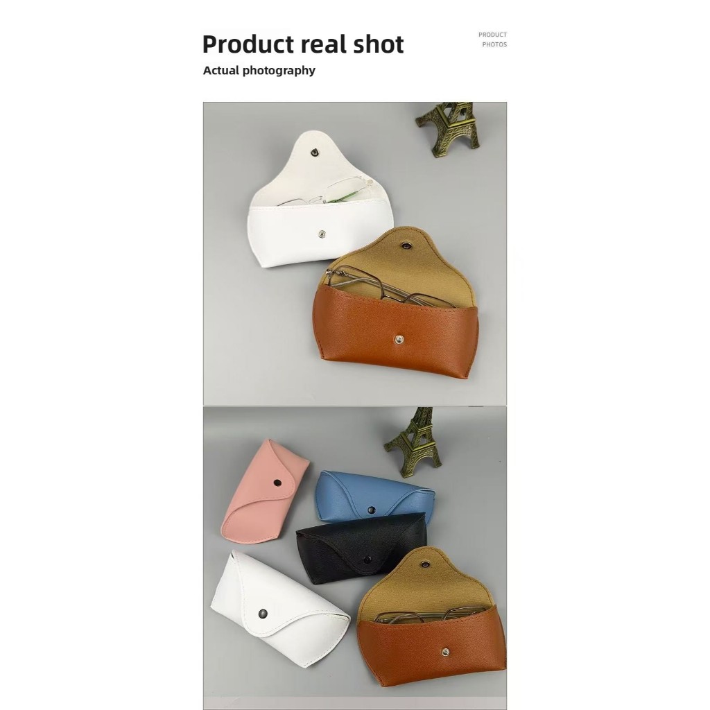 กล่องเก็บแว่นตา กล่องใส่แว่น หนัง PU กระเป๋าหนังนิ่ม แบบพกพา สําหรับใส่แว่นตากันแดด - รูปที่ 7